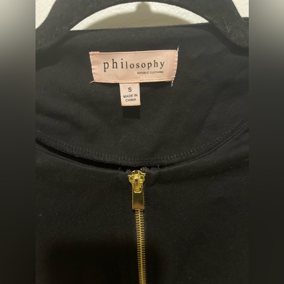 Philosophy Black Top Zipper Closure Jacket - Picture 4 of 7